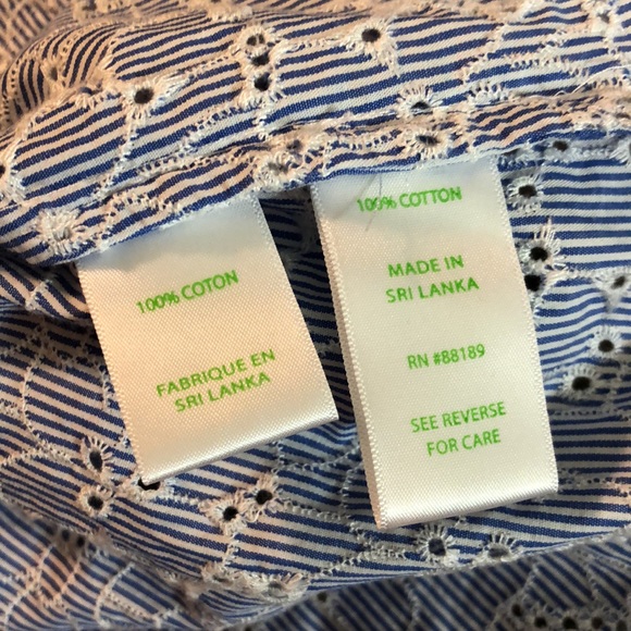 LILLY PULITZER size XLarge Gold LOGO buttons Long Tunic Floral Preppy $228 NEW - Picture 10 of 16